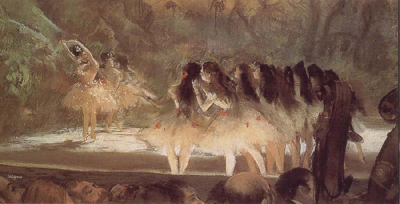 Edgar Degas ballerina-s performance at opera house in Paris oil painting picture